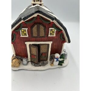 Vintage Christmas Village Barn With Lights